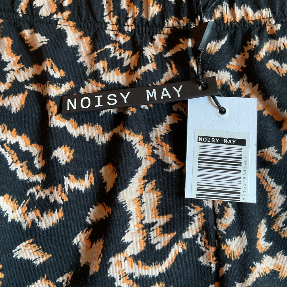 Noisy May Black and Orange Patterned Pants Size XL NWT - Picture 3 of 5